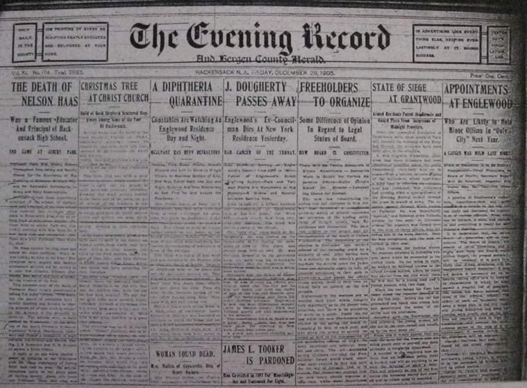 The Evening Record December 29, 1905